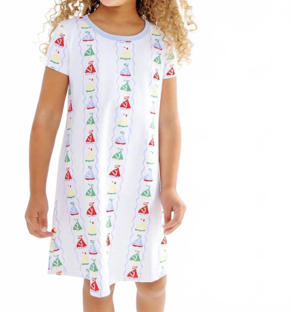 NEW BEAUFORT BONNET short sleeve polly play dress in set sail/beale street blue